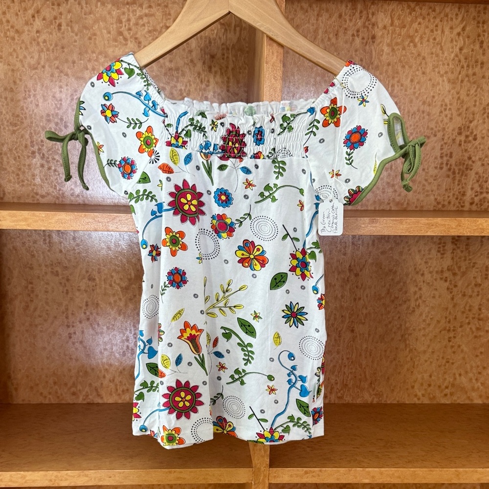 Organic Cotton Colorful Floral Top Kida size 6